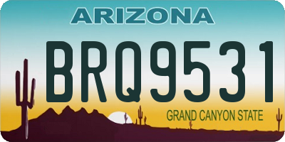 AZ license plate BRQ9531