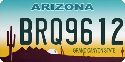 AZ license plate BRQ9612