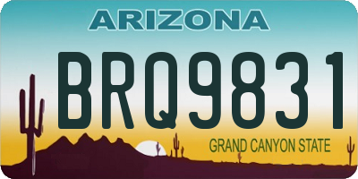 AZ license plate BRQ9831
