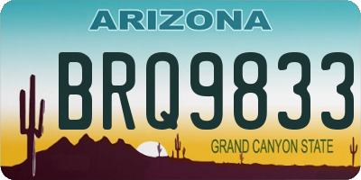 AZ license plate BRQ9833