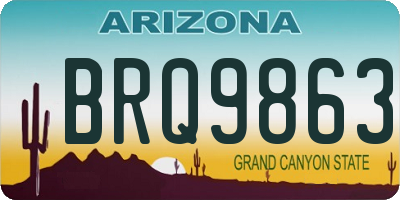 AZ license plate BRQ9863