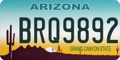 AZ license plate BRQ9892