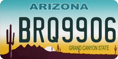 AZ license plate BRQ9906