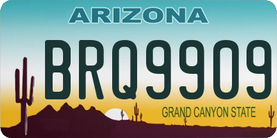 AZ license plate BRQ9909