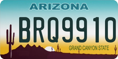 AZ license plate BRQ9910