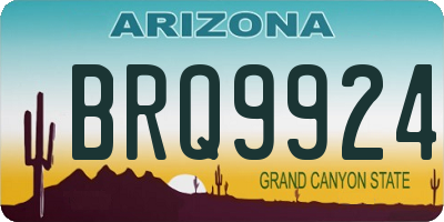 AZ license plate BRQ9924