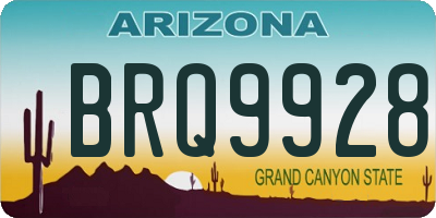 AZ license plate BRQ9928