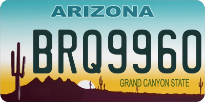 AZ license plate BRQ9960