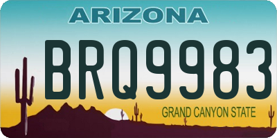 AZ license plate BRQ9983