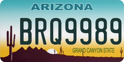 AZ license plate BRQ9989