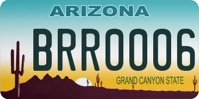AZ license plate BRR0006