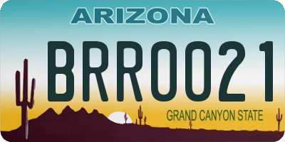 AZ license plate BRR0021