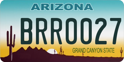 AZ license plate BRR0027