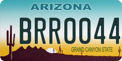 AZ license plate BRR0044