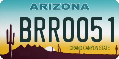 AZ license plate BRR0051