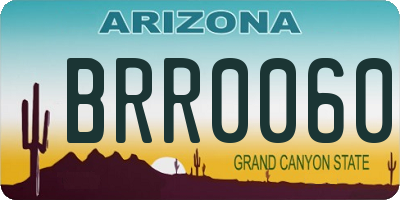 AZ license plate BRR0060