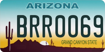 AZ license plate BRR0069