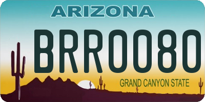 AZ license plate BRR0080