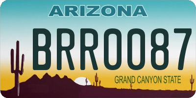 AZ license plate BRR0087
