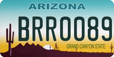 AZ license plate BRR0089
