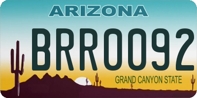 AZ license plate BRR0092