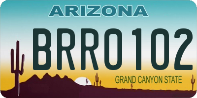 AZ license plate BRR0102