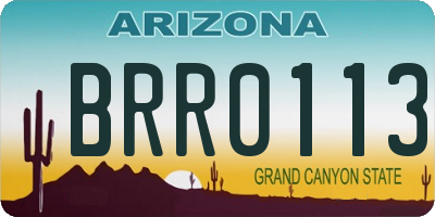 AZ license plate BRR0113