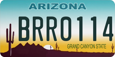 AZ license plate BRR0114
