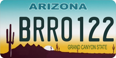 AZ license plate BRR0122