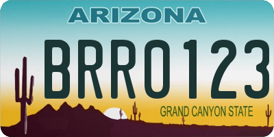 AZ license plate BRR0123