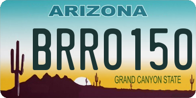 AZ license plate BRR0150