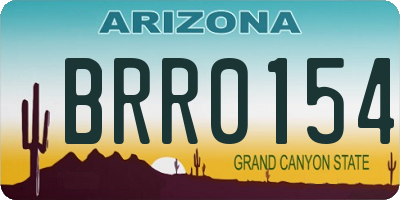 AZ license plate BRR0154