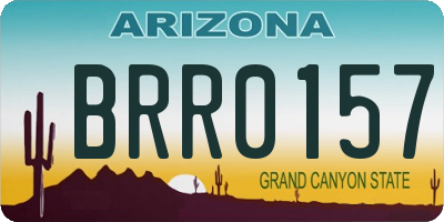 AZ license plate BRR0157