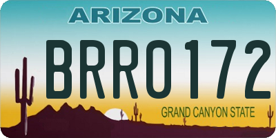 AZ license plate BRR0172