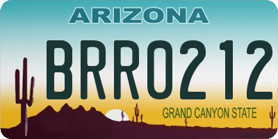 AZ license plate BRR0212