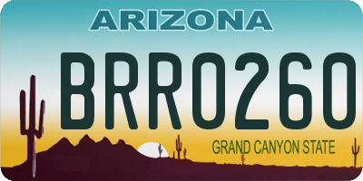 AZ license plate BRR0260