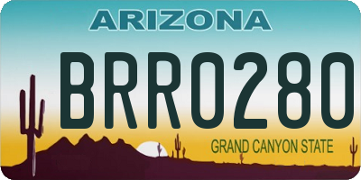 AZ license plate BRR0280