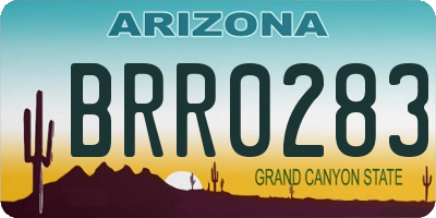 AZ license plate BRR0283
