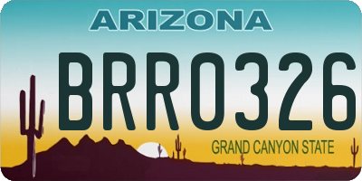 AZ license plate BRR0326