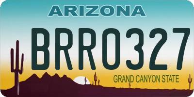 AZ license plate BRR0327