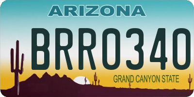 AZ license plate BRR0340