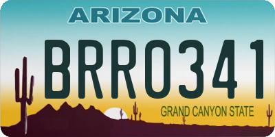 AZ license plate BRR0341
