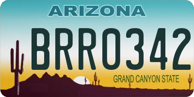 AZ license plate BRR0342