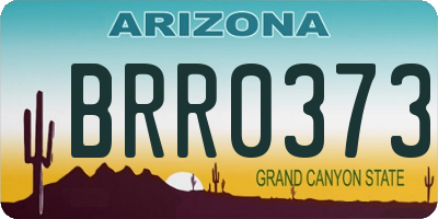 AZ license plate BRR0373