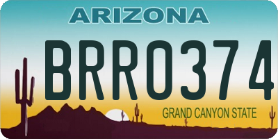 AZ license plate BRR0374