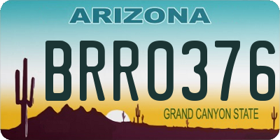 AZ license plate BRR0376