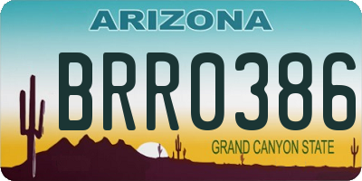 AZ license plate BRR0386