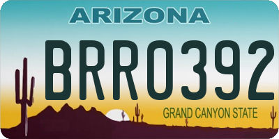 AZ license plate BRR0392