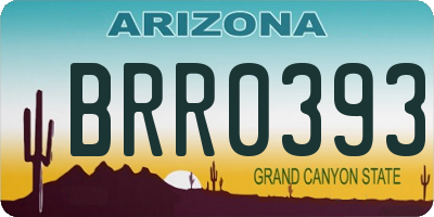 AZ license plate BRR0393