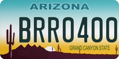 AZ license plate BRR0400